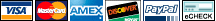 Visa, Mastercard, American Express, Paypal